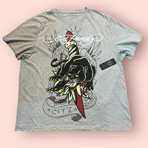 Ed Hardy Men’s Panther Tee (Grey)